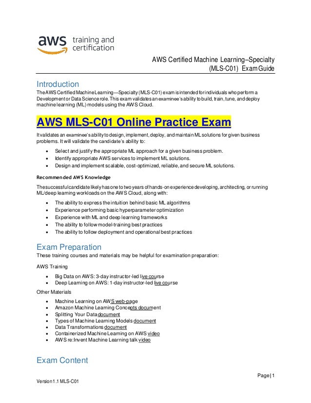 AWS-Certified-Machine-Learning-Specialty Test Simulator Online