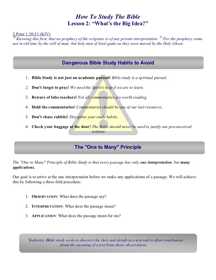 How To Study The Bible Lesson2 How To Study The Bible Lesson2