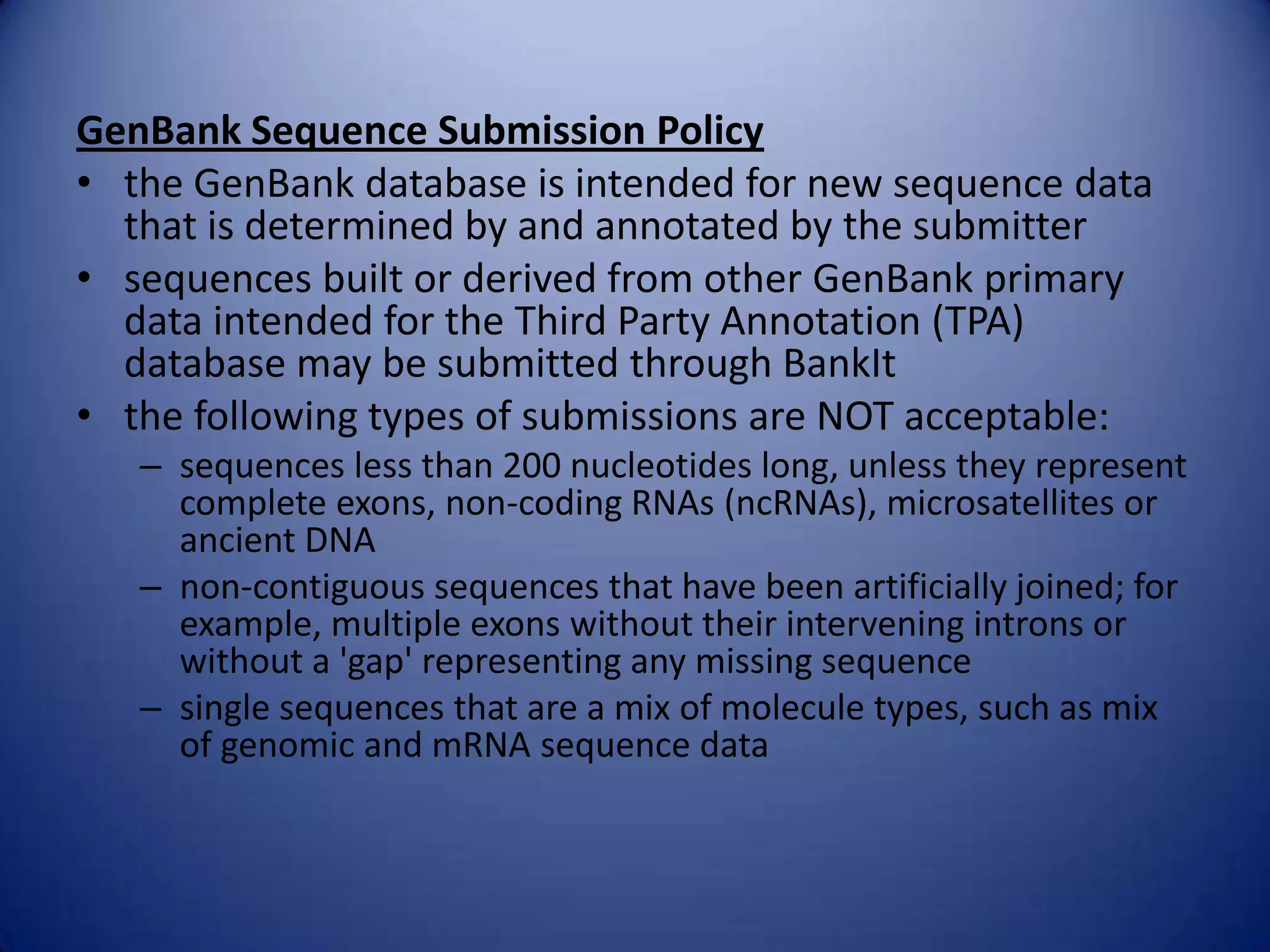 How to submit a sequence in NCBI | PPT