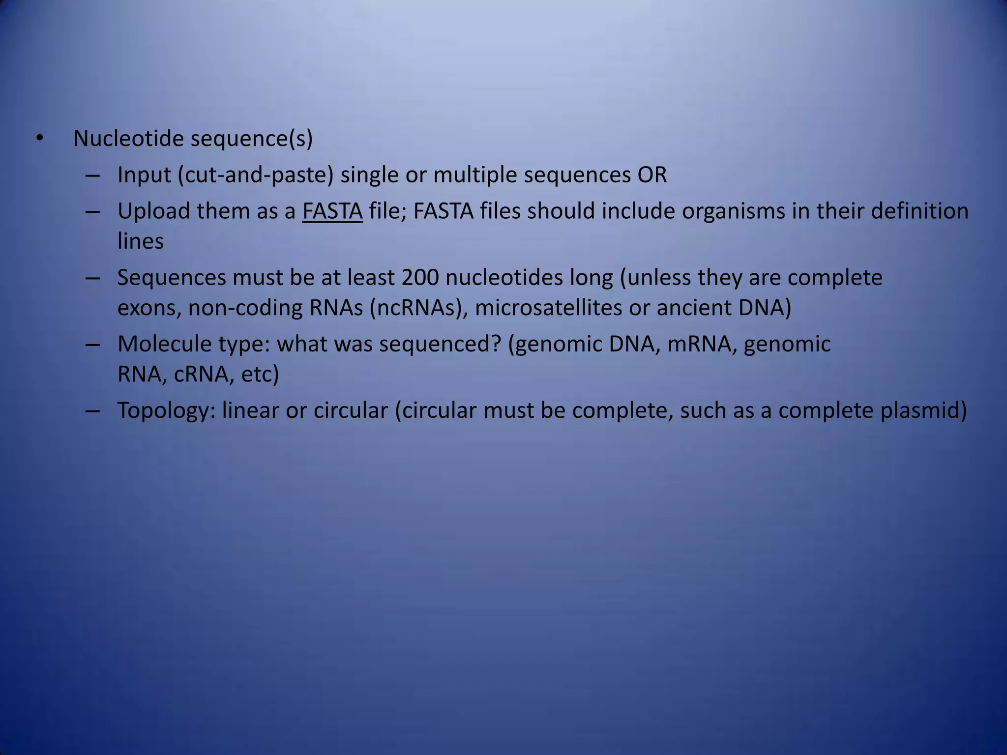 How to submit a sequence in NCBI | PPT