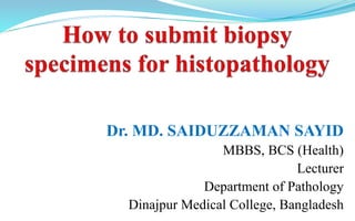 Dr. MD. SAIDUZZAMAN SAYID
MBBS, BCS (Health)
Lecturer
Department of Pathology
Dinajpur Medical College, Bangladesh
 