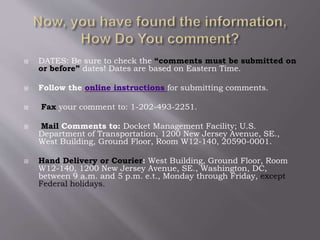 How to Submit Comments to the FMCSA
