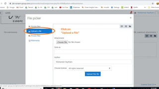 Click on
“Upload a file”
 