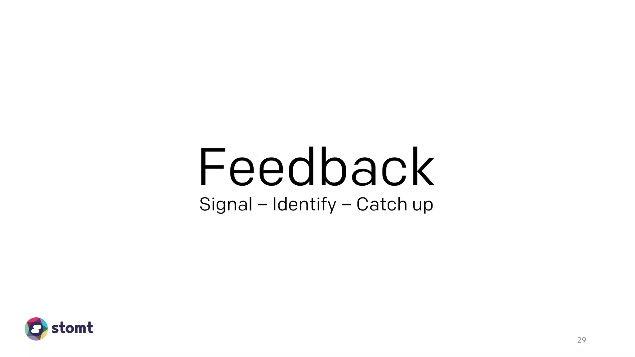 29
FeedbackSignal – Identify – Catch up
 