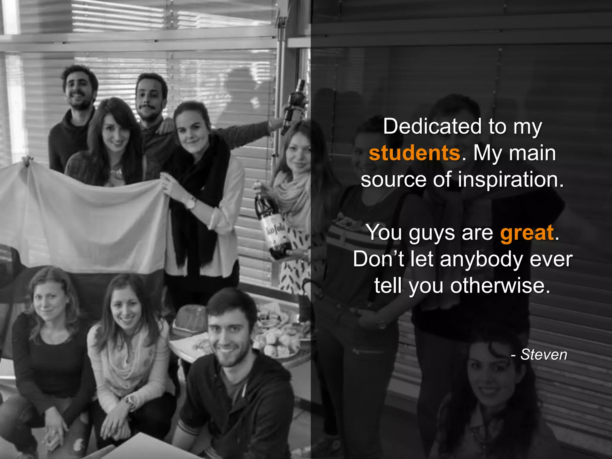 Inspired by Garr Reynolds, my role model.
Check out his great books to become a better
presenter at www.garrreynolds.com
 