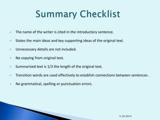 Summary Writing | PPTX