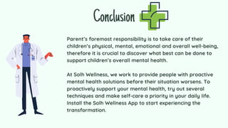 How to support Children’s Mental Health as a Parent? | Solh Wellness | PDF
