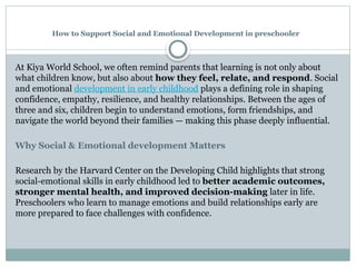 How to Support Social and Emotional Development in preschooler. | PPTX