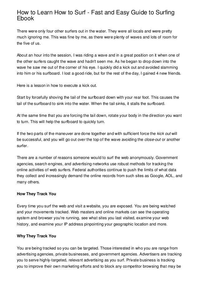 How to Learn How to Surf Fast and Easy Guide to Surfing Ebook