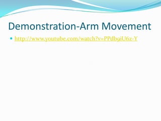 Demonstration-Arm Movement
 http://www.youtube.com/watch?v=PPdb9iU6z-Y
 