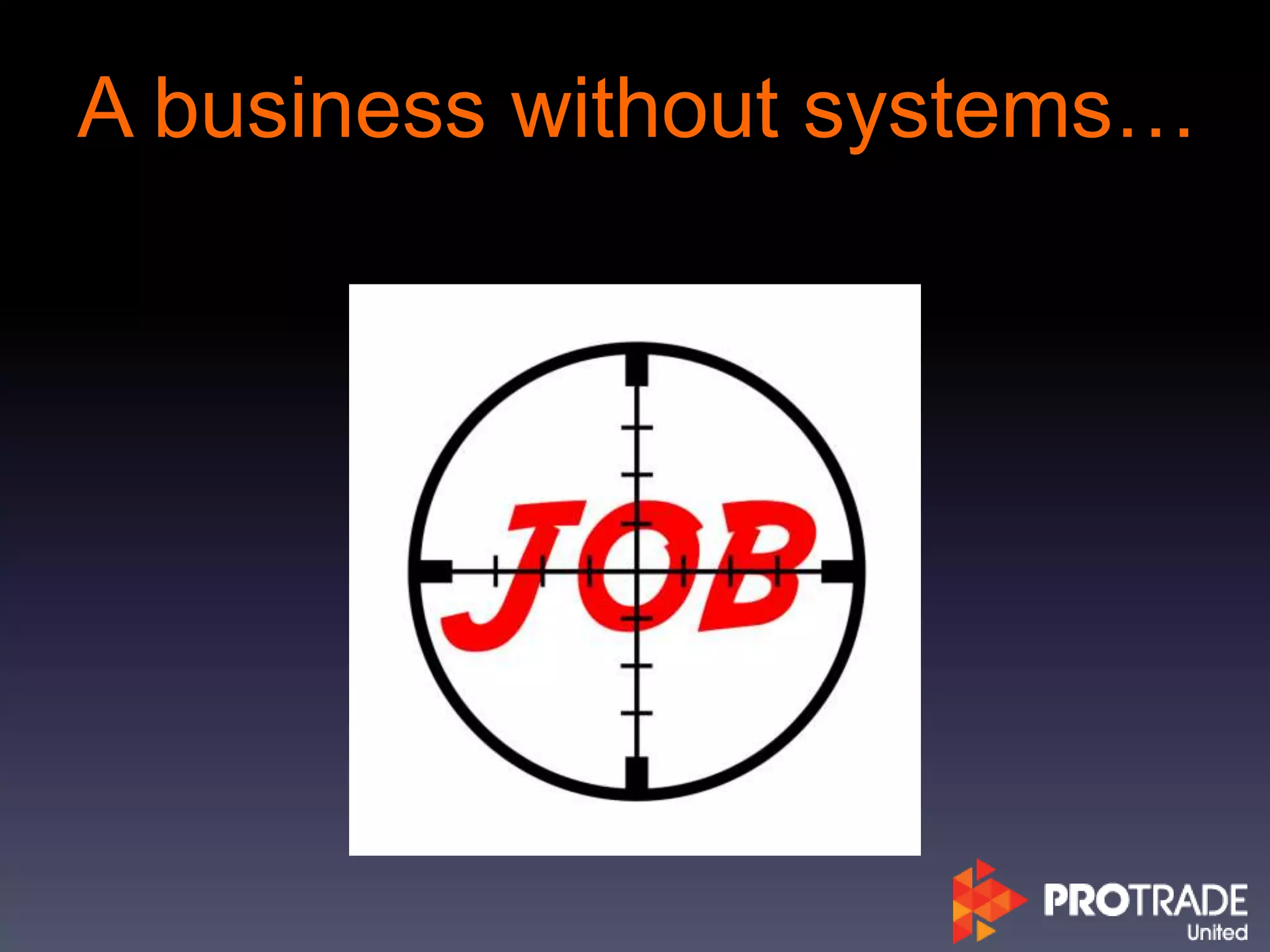 A business without systems…
 