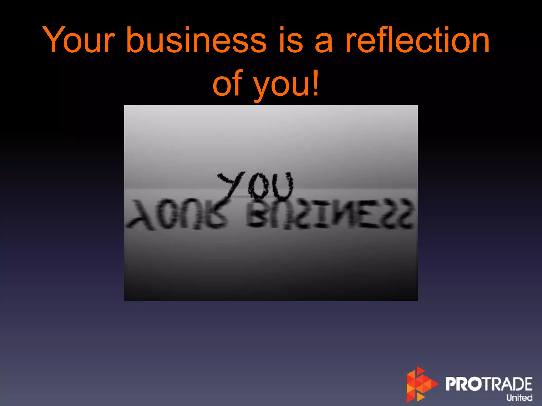 Your business is a reflection
of you!
 