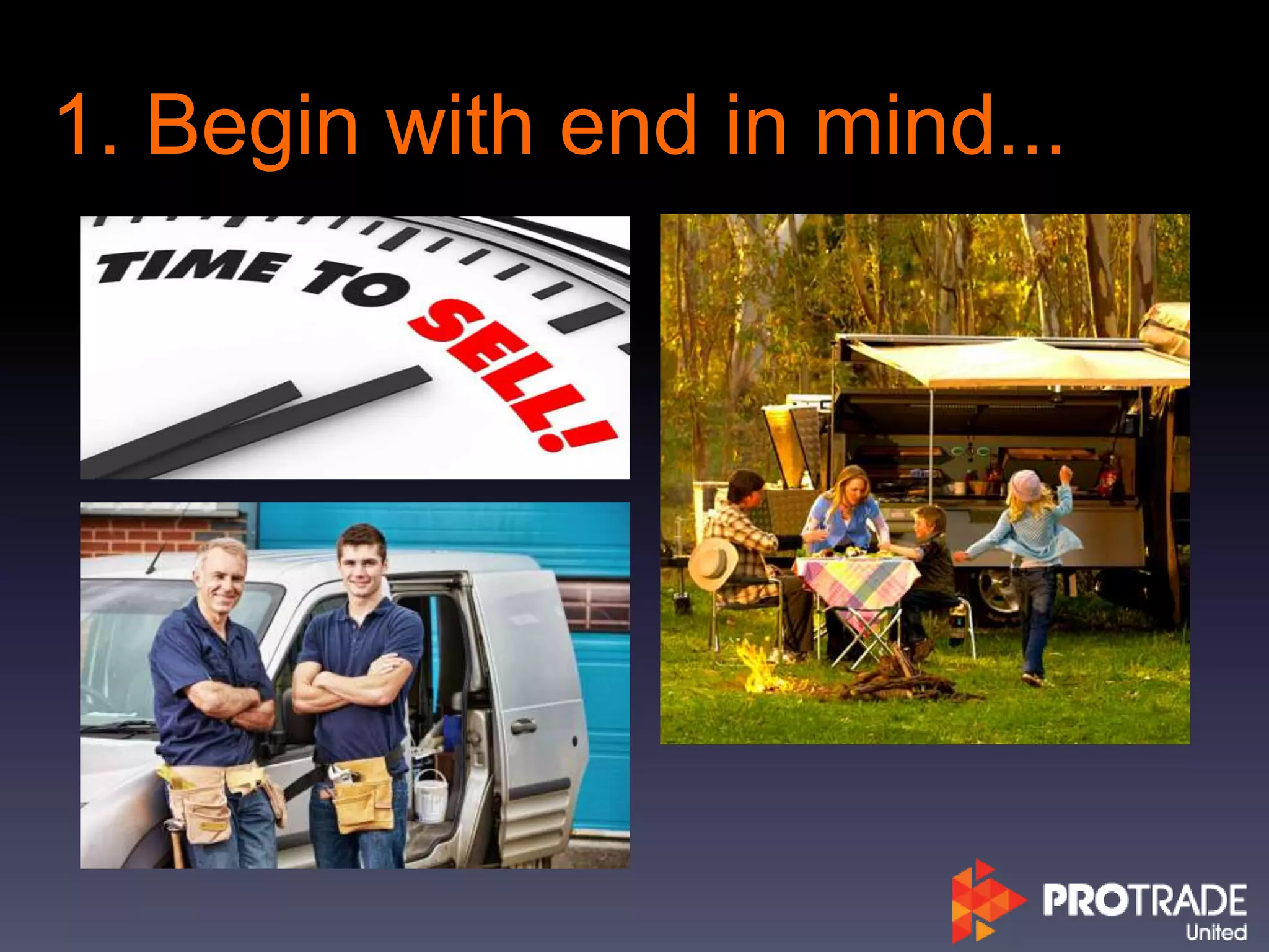 1. Begin with end in mind...
 