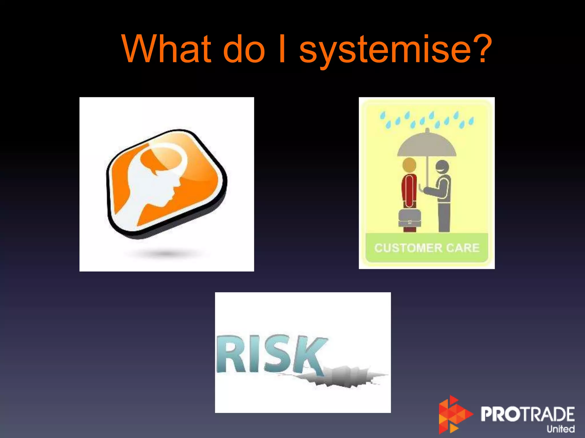 What do I systemise?
 