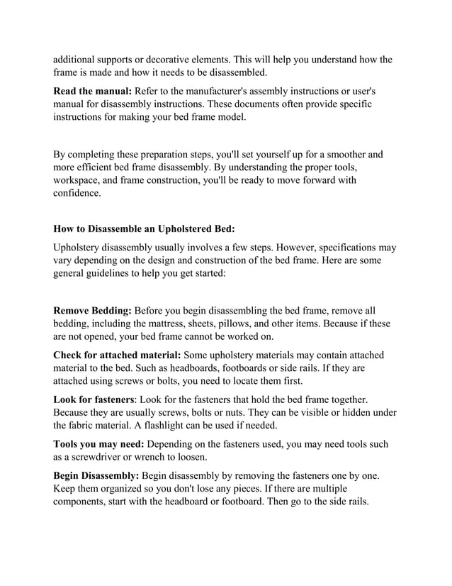 7 Steps For How To Take Apart Bed Frame. PDF
