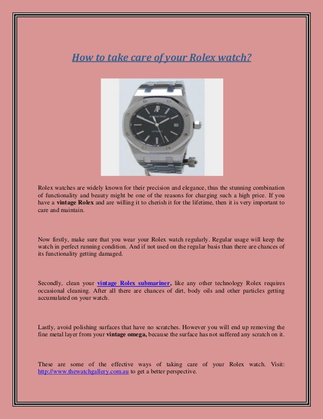 rolex slideshare care take upcoming