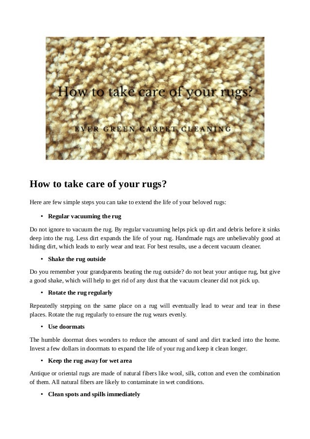 How To Take Care Of Your Rugs