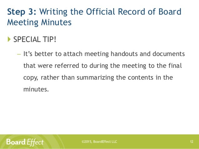 how to take minutes of a meeting