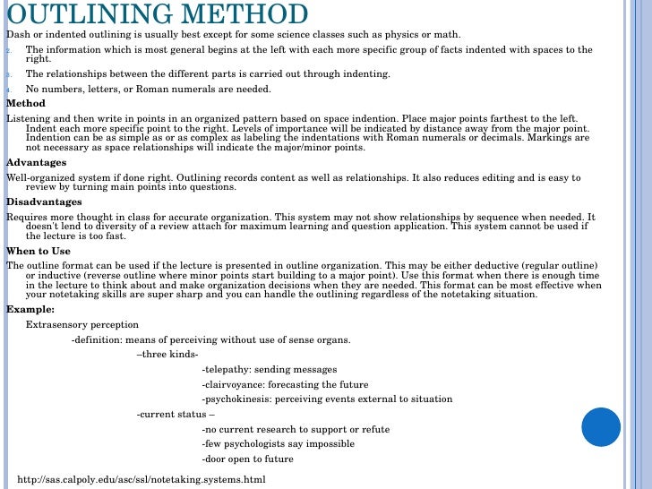 notes outline template