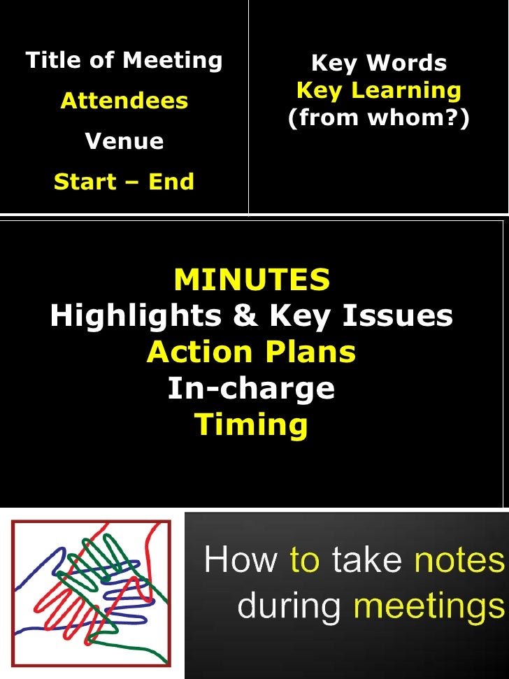 How To Take Notes During Meetings