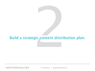 #123webinar | @webmarketing123
Build a strategic content distribution plan.
 