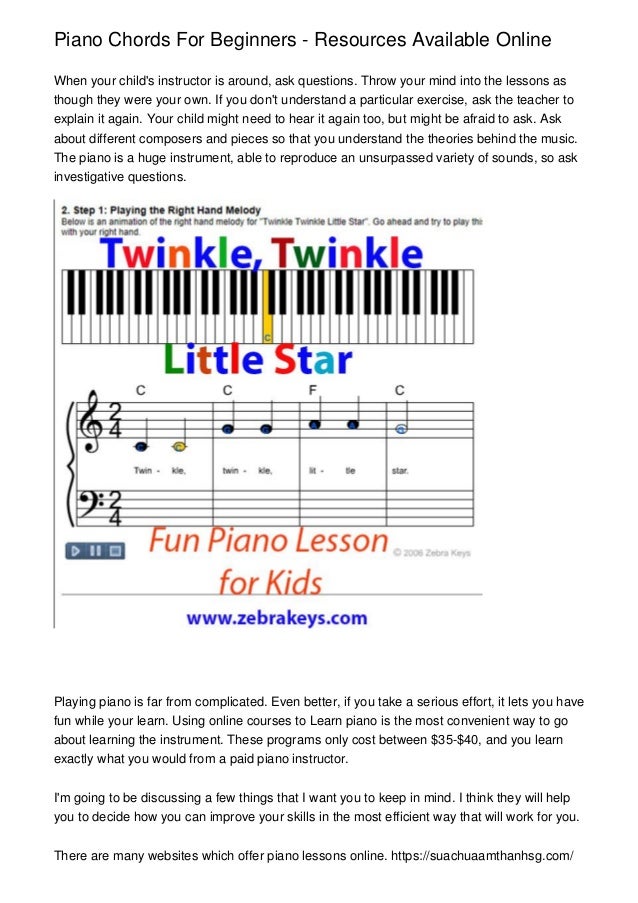 Piano Chords For Beginners Resources Available Online