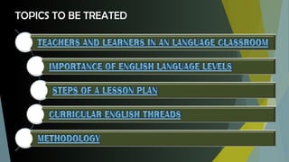 TOPICS TO BE TREATED
 