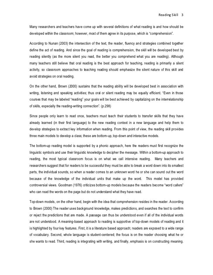 essay about english reading