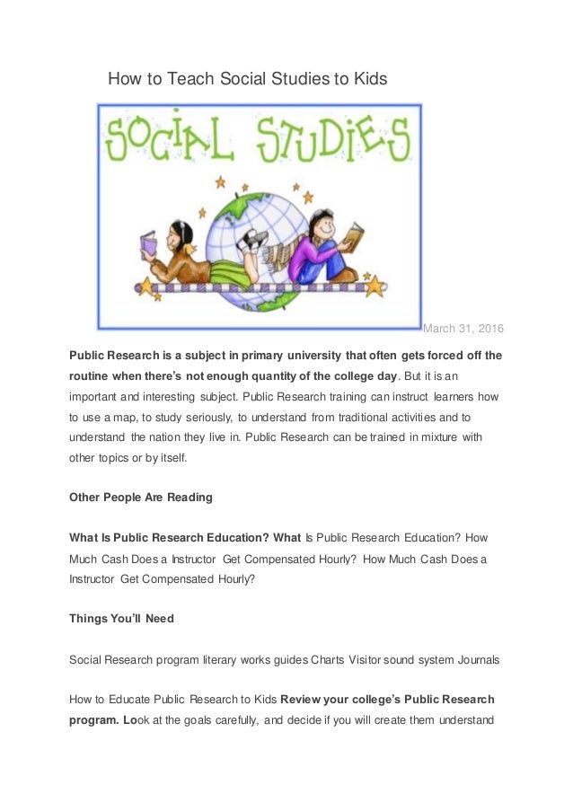 How to teach social studies to