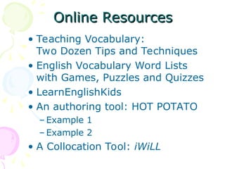 How to teach English vocabulary to ESL/EFL students | PPT