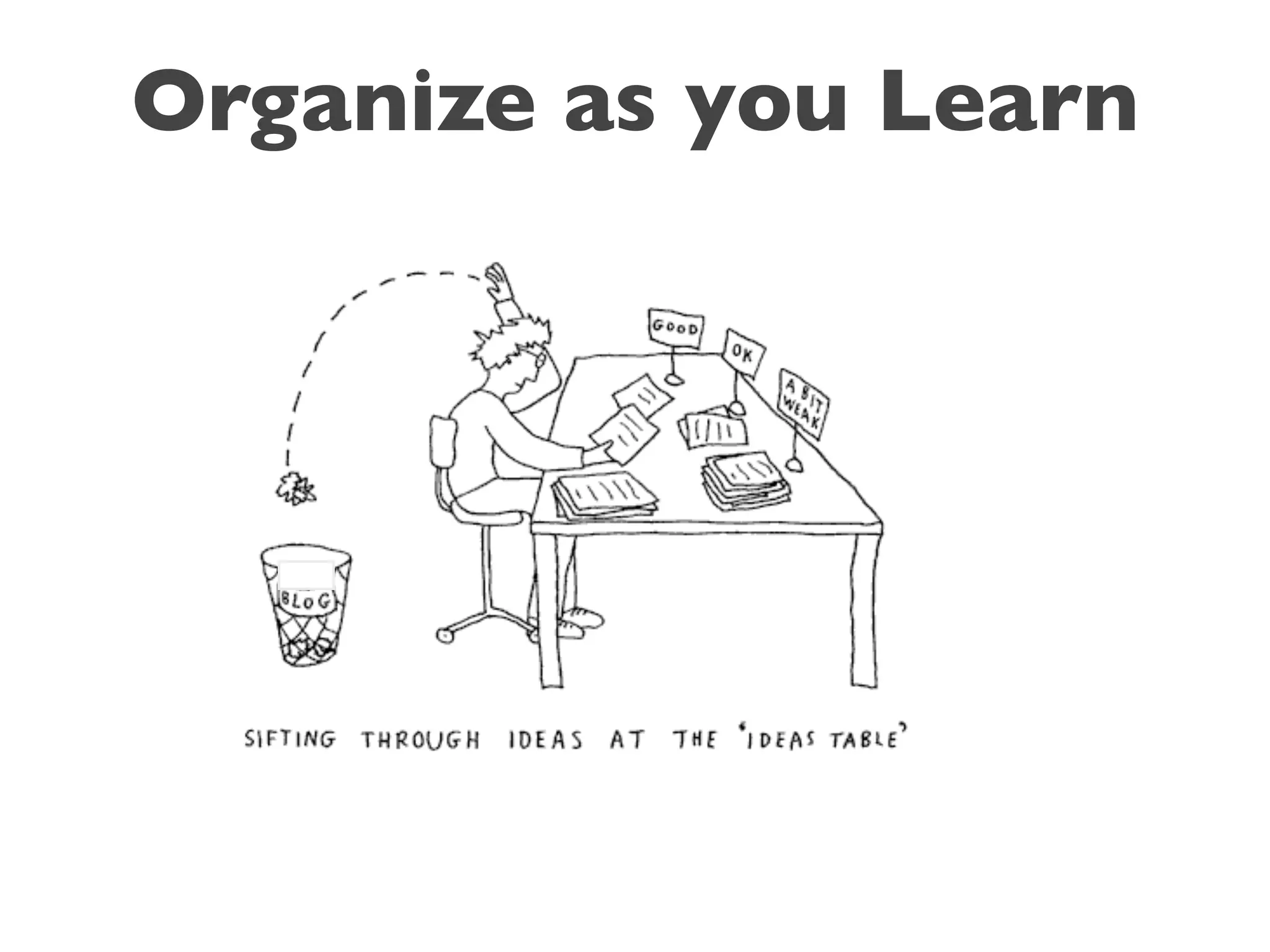 Organize as you Learn
 