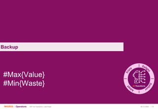 05.12.2020 | 18ART M-Transform | Joël Krapf
Backup
#Max{Value}
#Min{Waste}
 