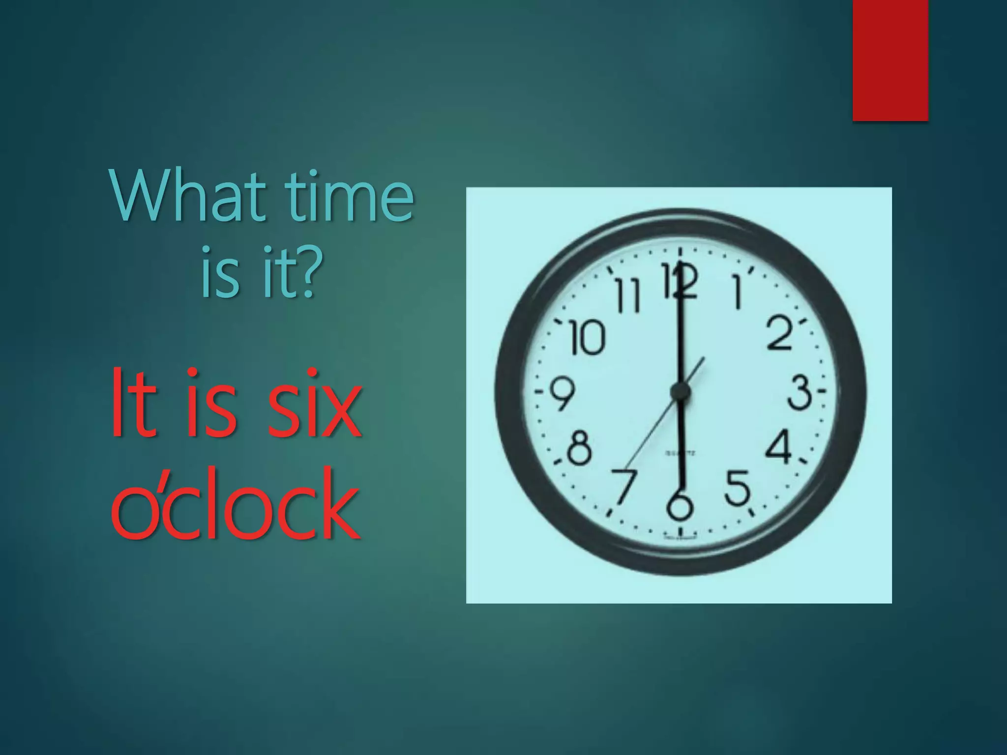 How to tell the time in English PPT