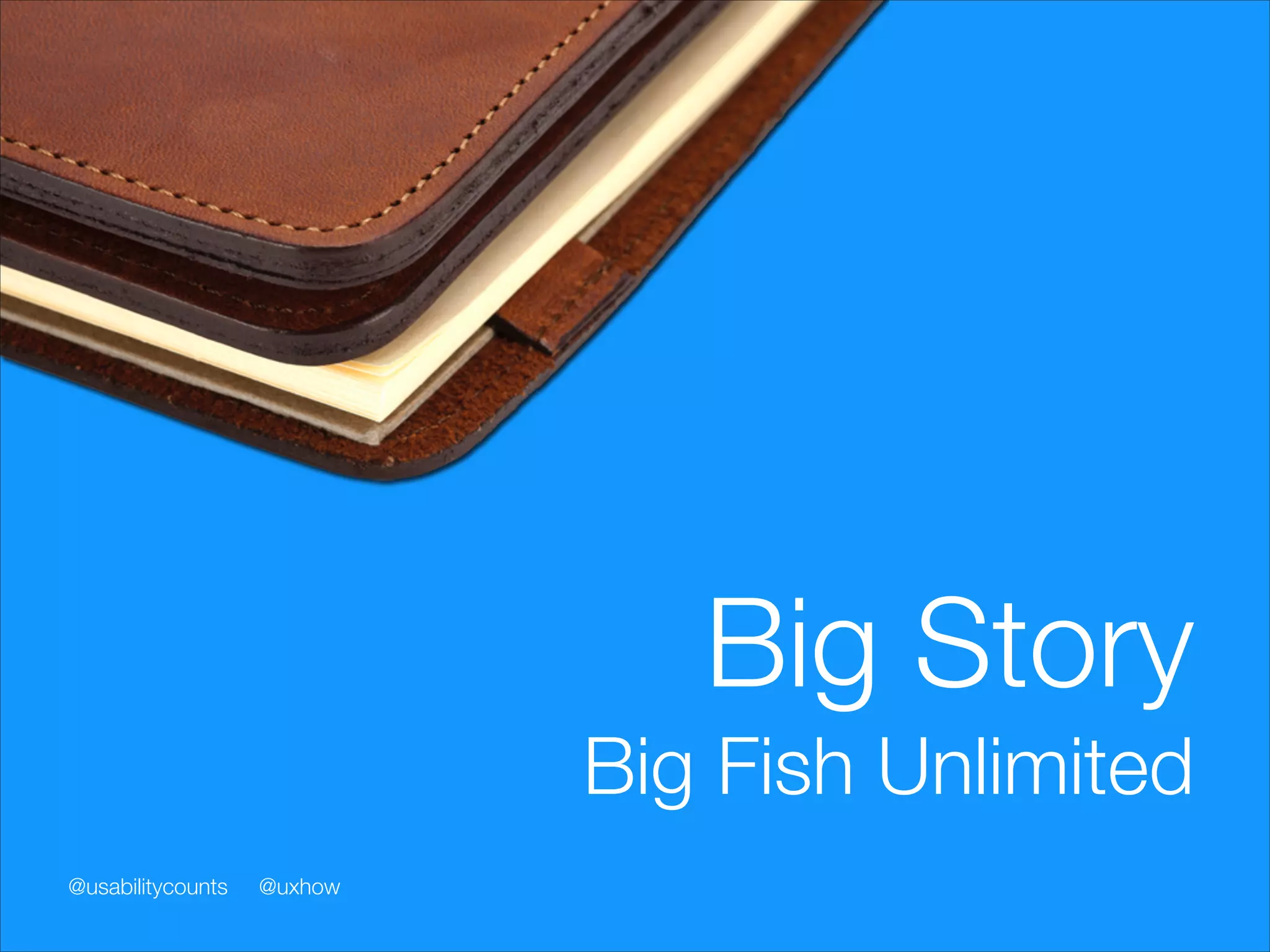 Big Story
Big Fish Unlimited
@usabilitycounts

@uxhow

 
