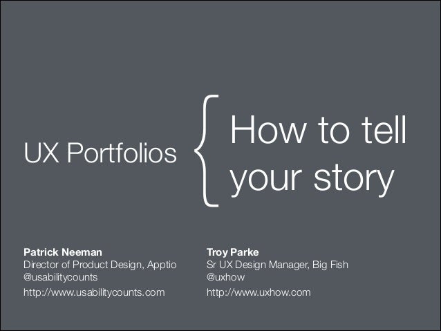 Ux Portfolios How To Tell Your Story