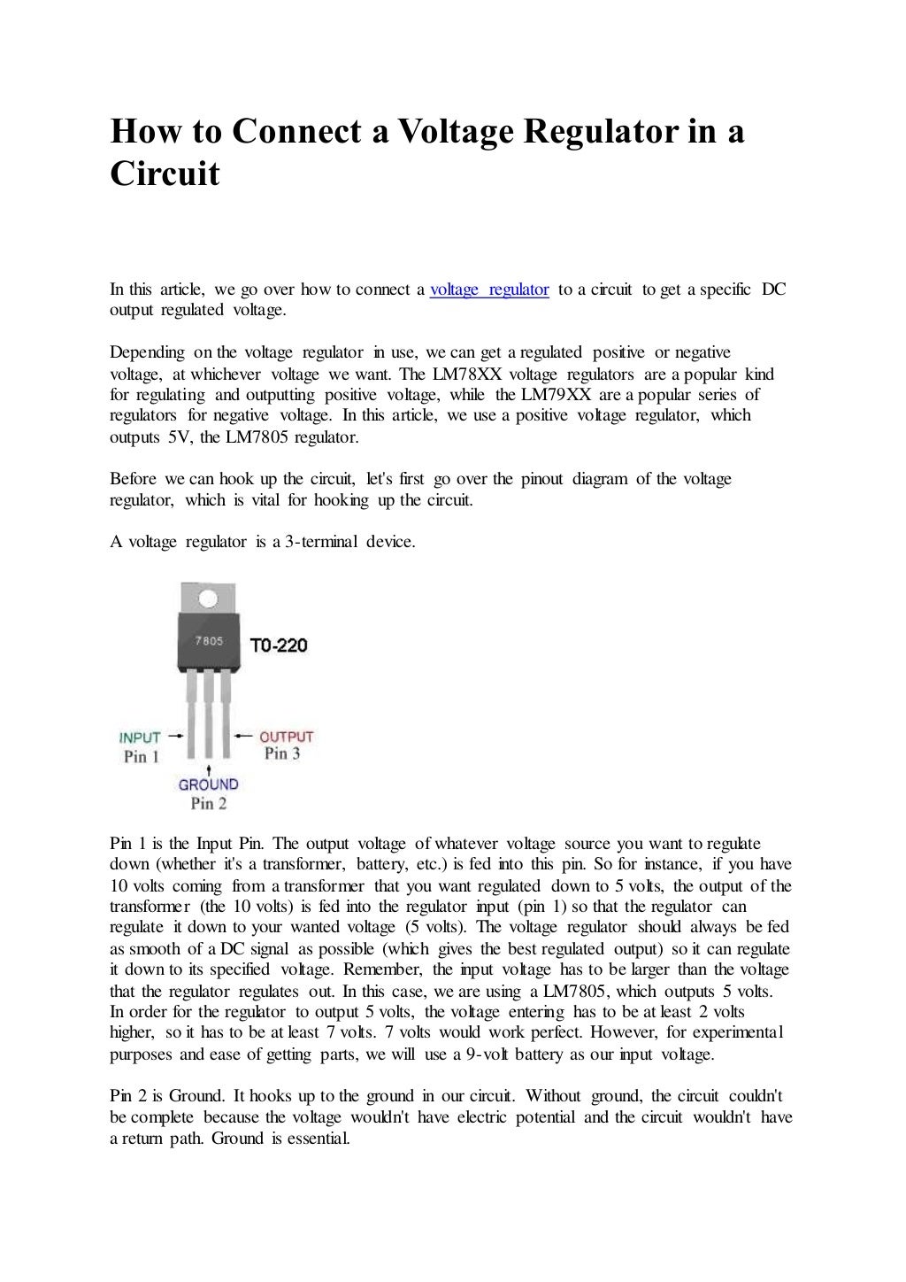 How to test a voltage regulator
