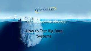How to Test Big Data
Systems
 