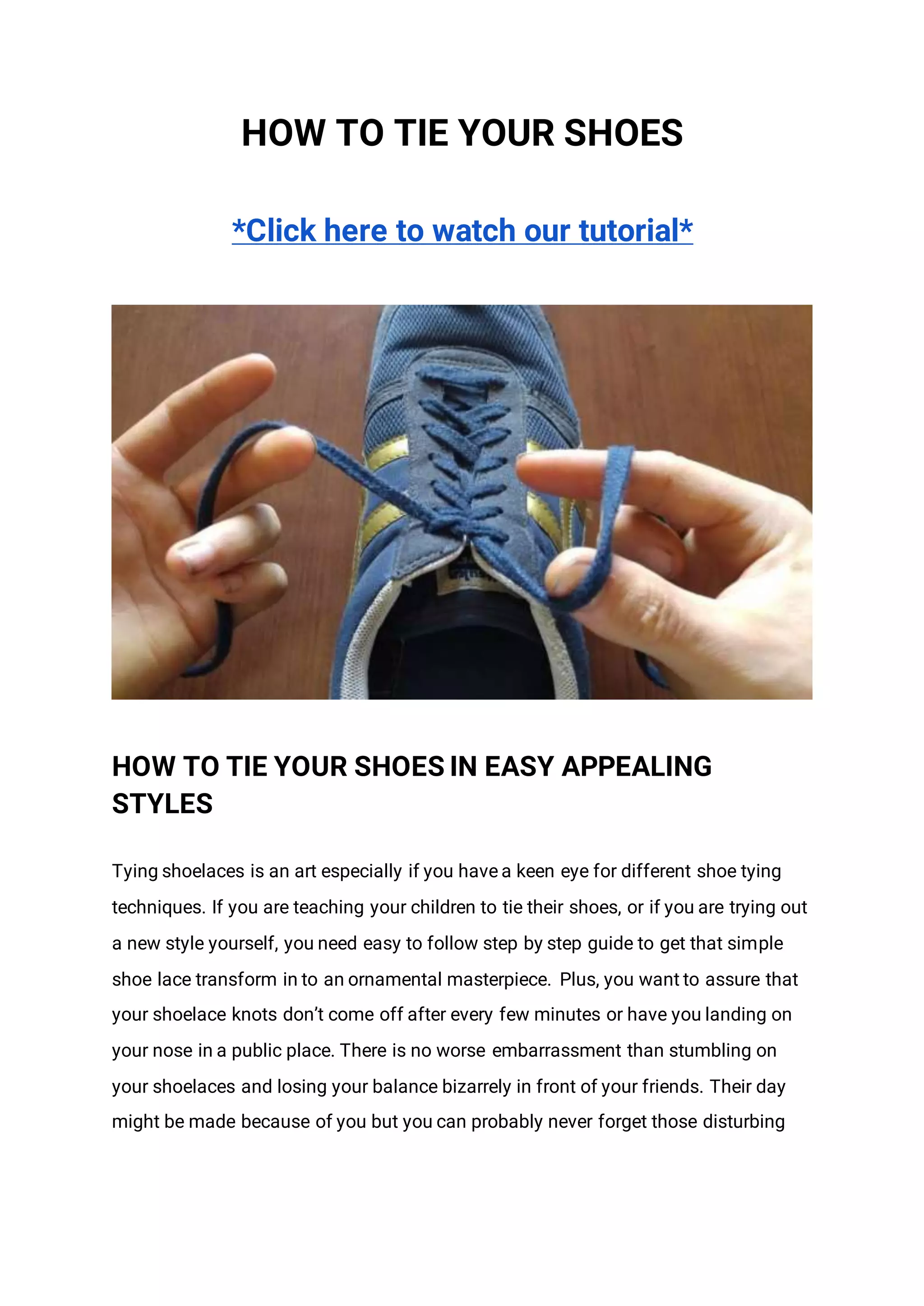 View of How to tie your shoes | PDF