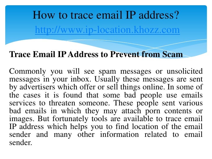 How to trace email ip address