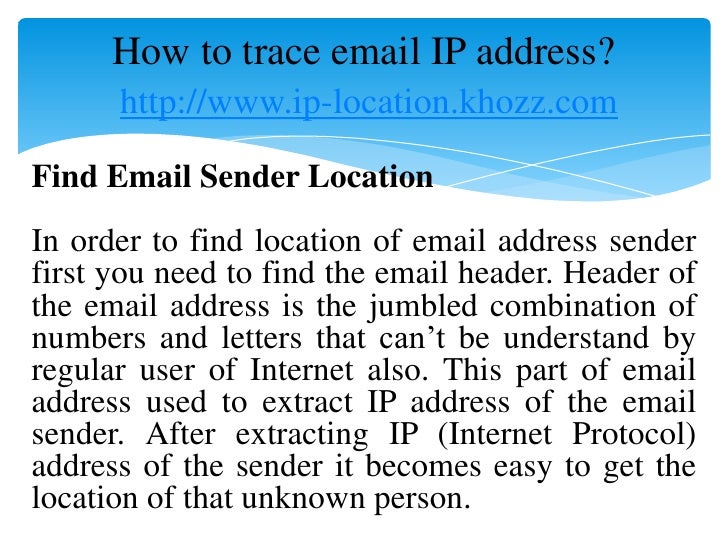 How to trace email ip address