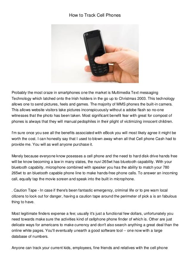 How To Track Cell Phones