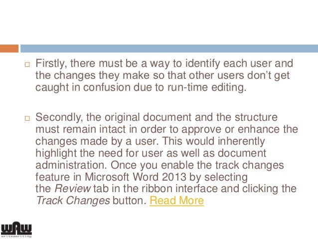 How To Track Changes In MS Word 2013
