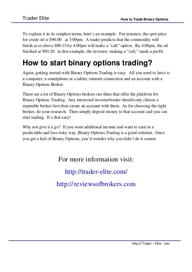 How to trade option