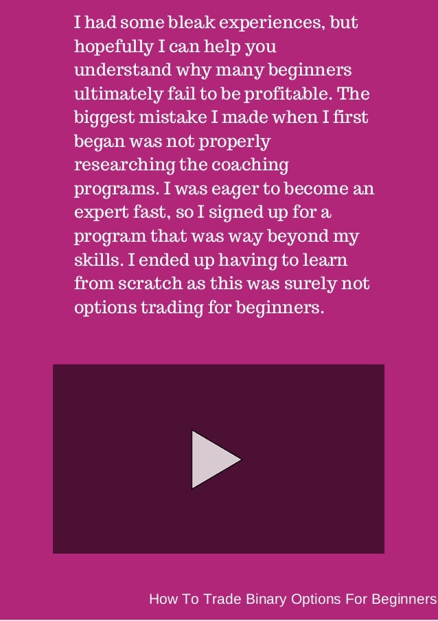 Why not to trade binary options