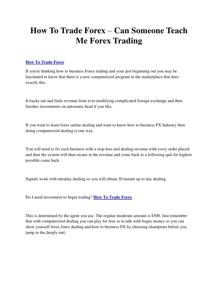 Trade for me forex