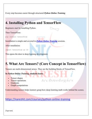 How to Train AI Models Using TensorFlow and Python - Python Online ...