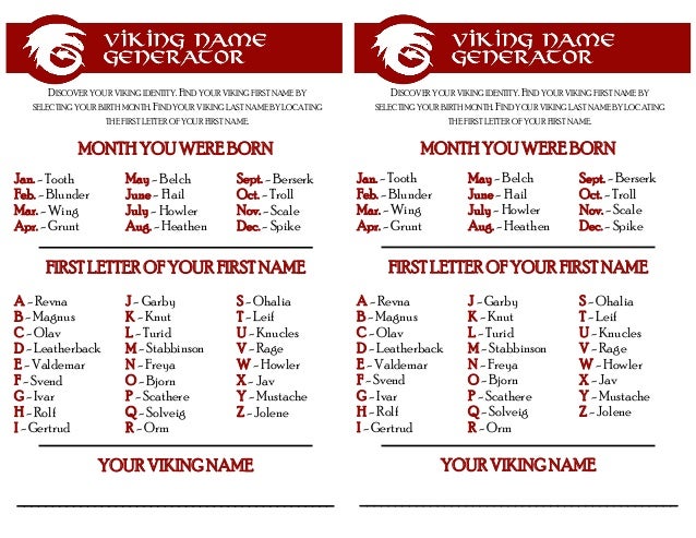 How To Train Your Dragon Viking Name Generator