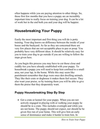 How to train your puppy | PDF