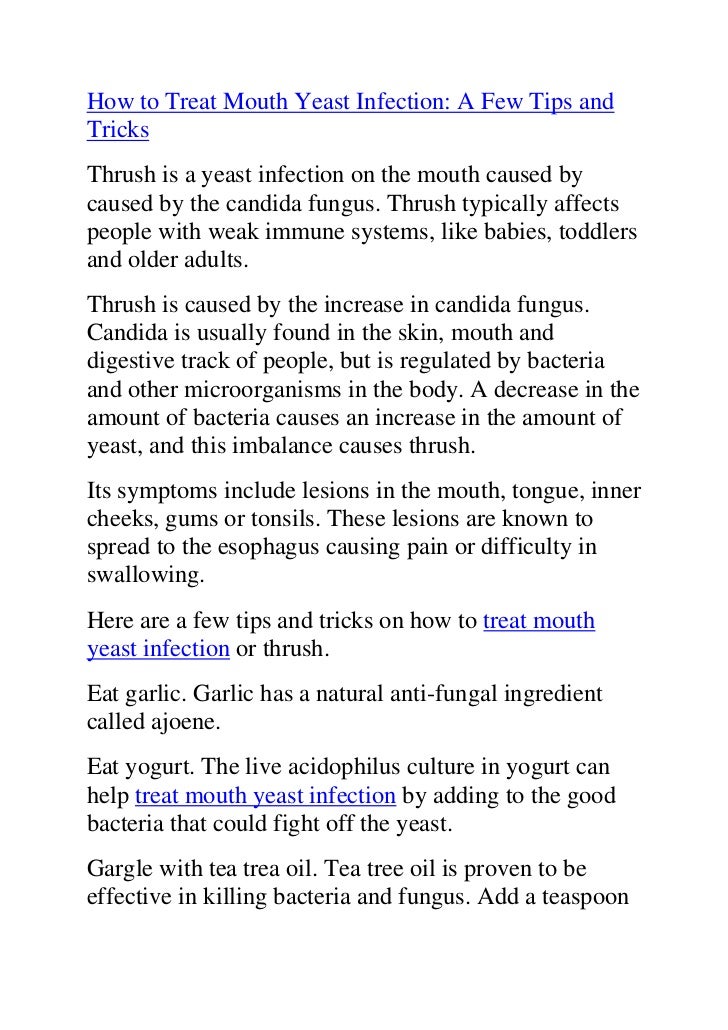 How to treat mouth yeast infection