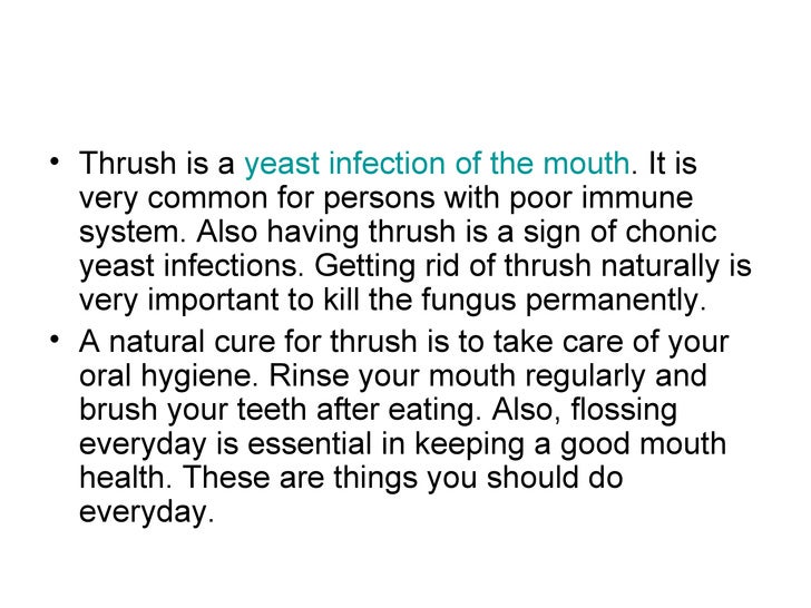 How To Naturally Treat Thrush In The Mouth How To Naturally Treat Thrush In The Mouth